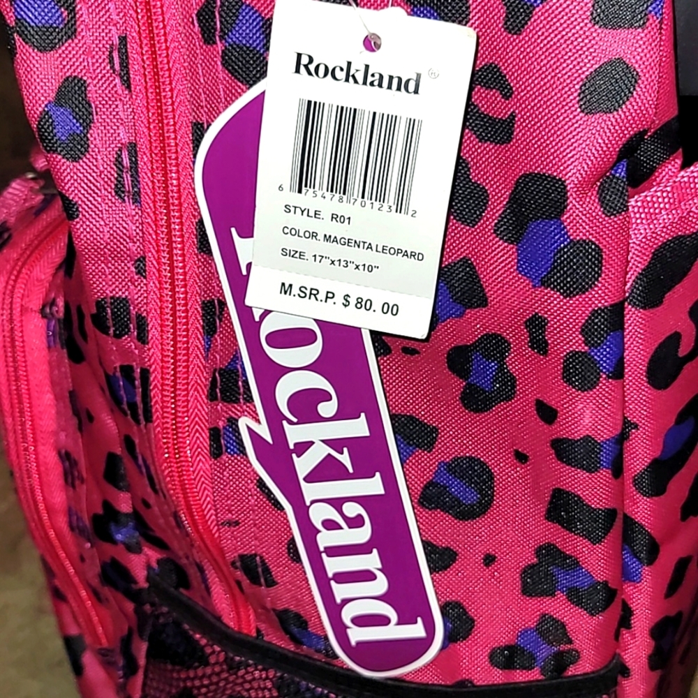 Pink Leopard Print Rolling Backpack - Picture 14 of 14